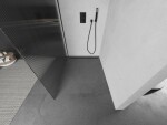 MEXEN/S - Kioto Sprchová zástena WALK-IN 80 x 200, prúžky 8 mm, čierna 800-080-101-70-09