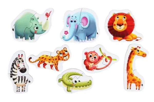 Puzzlika 14774 Africké zvieratká - náučné puzzle 8 zvieratiek