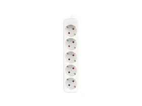 Lanberg napájacia lišta 5x Schuko biela / Napájacia lišta / medený kábel / detská poistka / 3 m (PS0-05F-0300-W)
