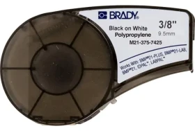 BRADY Polypropylénová páska pre BMP21, IDPAL, LABPAL čierna na biele / Páska do tlačiarne štítkov / 9,53 mm x 6,4 m (M21-375-7425)