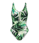 SUMMER PALM - Vystužené jednodielne plavky s kovovými doplnkami Triumph GREEN COMBINATION 40B