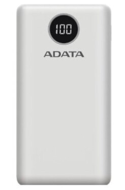 ADATA PowerBank P20000QCD 20000mAh biela / 3A / 2x USB + 1x USB-C (AP20000QCD-DGT-CWH)