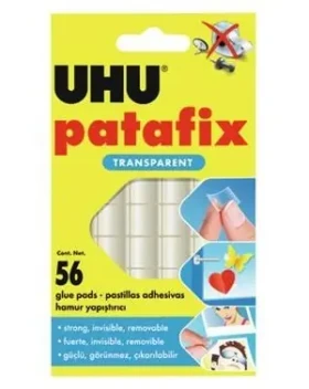 UHU Patafix transparentný / Samolepiace vankúšiky / obojstranné / 56 ks (25039)