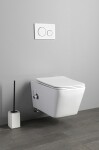 SAPHO - PORTO CLEANWASH závesná WC misa Rimless, integrovaná batéria a bidetová spŕška 36x52cm, biela PZ102RX