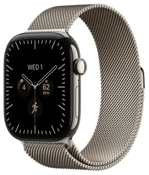 Apple Watch Series 12 GPS+Cellular 46mm Titanové telo - Prírodný milánsky ťah M/L / 150-200 mm (MJGQ4RK/A)