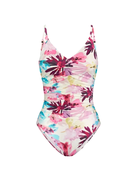 Dámske jednodielne plavky Summer Fleur OP 01 - Triumph tmavá kombinace tyrkysové (M025) 048C
