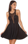 Dámske sexy mini šaty s priehľadným výstrihom 50226 Čierna - KouCla S černá