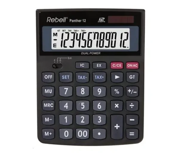 Rebell PANTHER 12 kalkulačka čierna (RE-Panther 12 WB/BX)