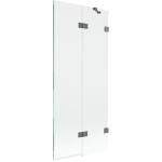 MEXEN/S - Lunar vaňová zástena 2-krídlová pravá 80 x 150, transparent, grafit metal 897-080-100-95-00-P