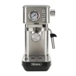 Ariete 1381/10 strieborná / Pákový kávovar / 1300 W / 1,1 l / 15 bar / manometer / penič mlieka (1381/10)