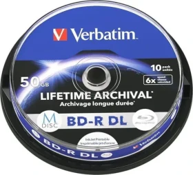 Verbatim M-Disc BD- R DL 10ks / Blu-ray disk / 50 GB / 6x / Spindl / Printable (43847)
