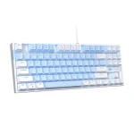 MageGee MK-STAR bielo-modrá / Mechanická klávesnica / US layout / kábel USB-A / RGB podsvietenie (MK-STAR Wb Blue)