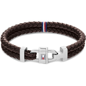 Tommy Hilfiger Štýlový kožený náramok s oceľovou ozdobou 2790363