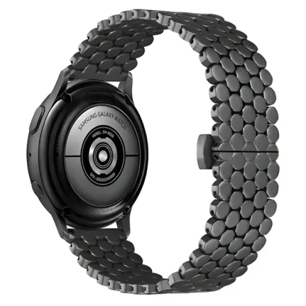 Beline Metal Honeycomb 22 mm čierna / Remienok pre chytré hodinky / kovový / voštinový vzor