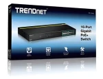 Trendnet TPE-TG160g / Switch / 16x Gigabit PoE+ / 246 W / 32 Gbit/s / Rack 1U / kovové prevedenie (TPE-TG160G)