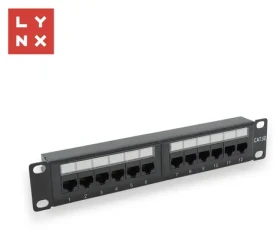 Lynx Patch panel 12 portov čierny / Patch panel / 10" / UTP / Cat5e / 50µ pozlátenie / netienený (LX-10-UTP5E-BK)