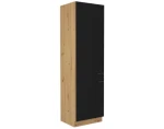Vysoká kuchynská skriňa Modena, 60 cm, dub artisan/čierna%