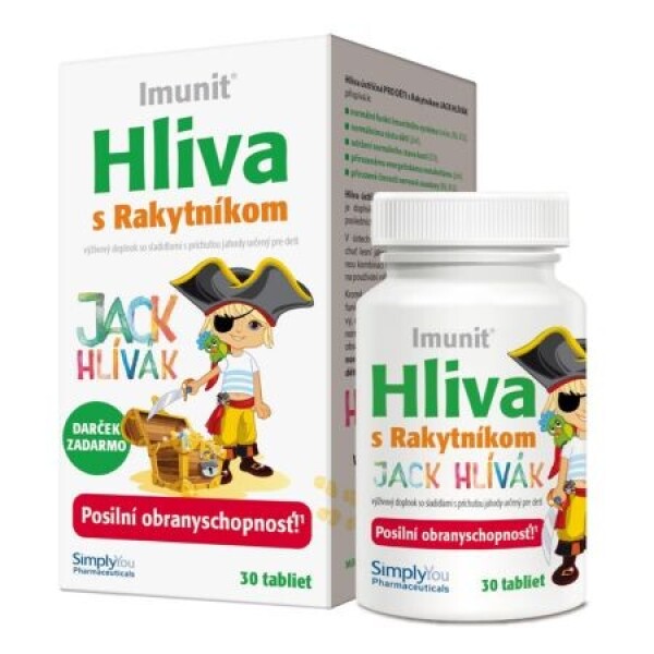 IMUNIT Jack Hlivák hliva ustricová pre deti s rakytníkom + tetovačky zadarmo 30 ks