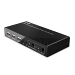 Lindy 2 Port KVM Switch čierna / KVM prepínač / HDMI / 4K 60Hz / USB 2.0 / audio (32809)