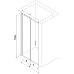 MEXEN - Exo skladacie sprchové dvere 80, transparent, zlatá 816-080-000-50-00