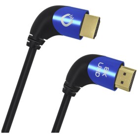 Oehlbach HDMI prepojovací kábel Zástrčka HDMI-A, Zástrčka HDMI-A 1.50 m čierna D1C42541 8K UHD, 90 ° Zatočený doľava, trojžilový tienený HDMI kábel; D1C42541