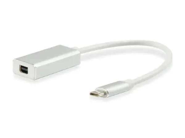 Equip USB-C - Mini DisplayPort biela / Redukcia / 0,15 m / 4K 60Hz / hliníkové telo (133457)