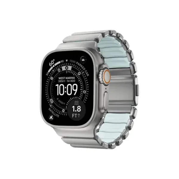 Nomad Stratos Band FKM remienok pre Apple Watch 45/46/49mm strieborná/modrá (NM009902858)