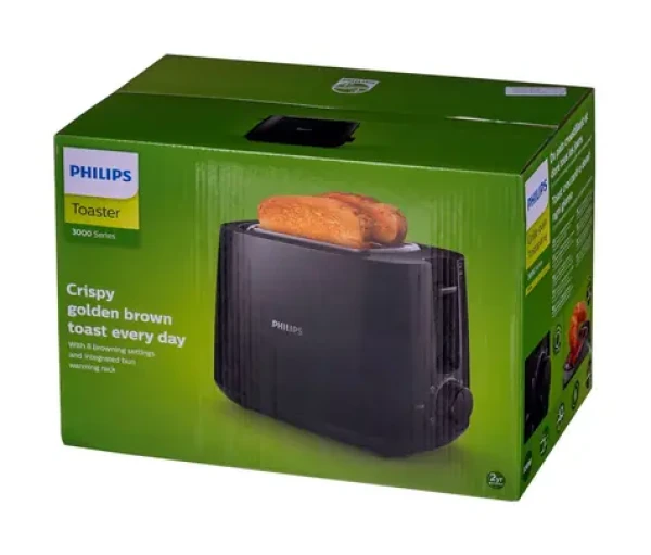 Philips Daily Collection HD2581/90 čierna / Hriankovač / 830 W / 8 úrovní opekania / rozmrazovania (HD2581/90)