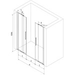 MEXEN/S - Velar Duo posuvné sprchové dvere 140, grafit, zlatá 871-140-000-42-50