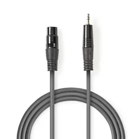 Nedis Vyvážený Audio kábel XLR 3pinový (F) - jack 3.5 mm (M) 1.50 m tmavo šedá (COTH15300GY15)