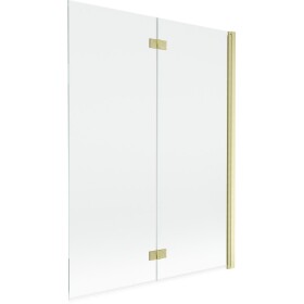 MEXEN - MIST vaňová zástena 130x150 cm 6mm 2-s, zlatá kartáčovaná, číra, pravá 8A9-130-002-55-00-P