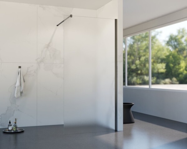 HOPA - Walk-in sprchovací kút LAGOS GRAFIT NEW 200 - Farba rámu - Grafit, Rozmer A - 120, Rozmer C - 200, Výplň - Matné bezpečnostné sklo - 8 mm BCLAGO12GFN2