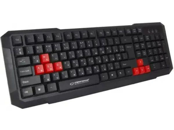 Esperanza Aspis EGK102R klávesnica čierno-červená USB mechanická bez podsvietenia