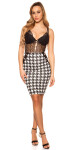 Sexy KouCla pencil skirt in houndstooth pattern blackwhite S