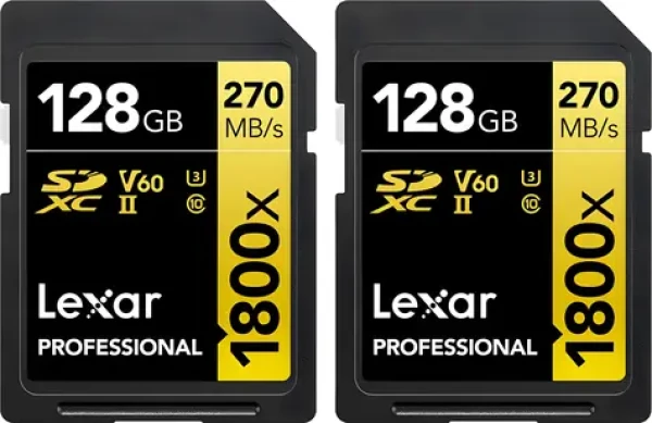 Lexar Professional 1800x SDXC 128GB (2ks) / Pamäťová karta / čítanie: 270 MB/s / zápis: 180 MB/s / UHS-II U3 / Class 10 (LSD1800128G-B2NNG)