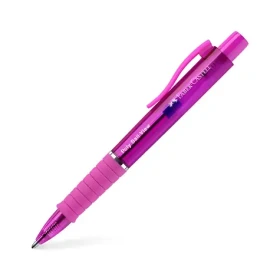 Faber-Castell Guľôčkové pero Poly Ball View fuchsiová / Stopa XB (1,0 mm) / Modrý atrament / Vymeniteľná náplň (145768)