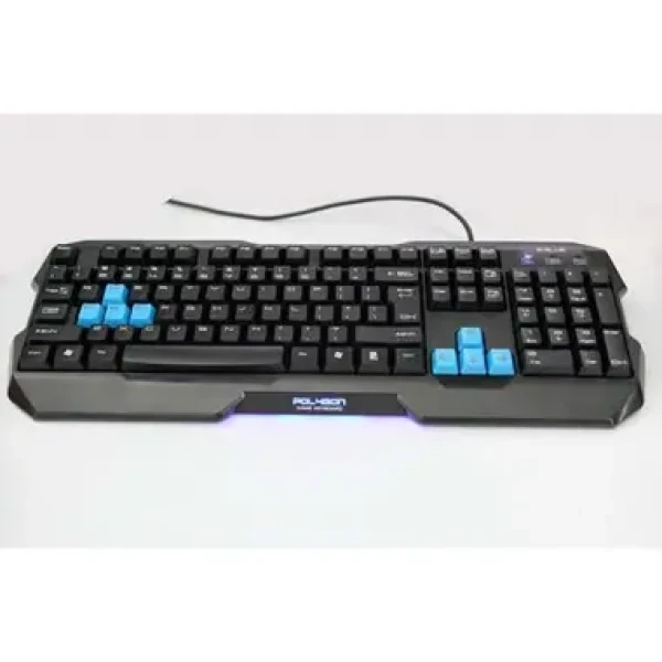 E-BLUE Polygon / Herná klávesnica / drôtová (USB) / US + CZ/ SK prelepky / odolná proti poliatiu / čierna (EKM075BK)