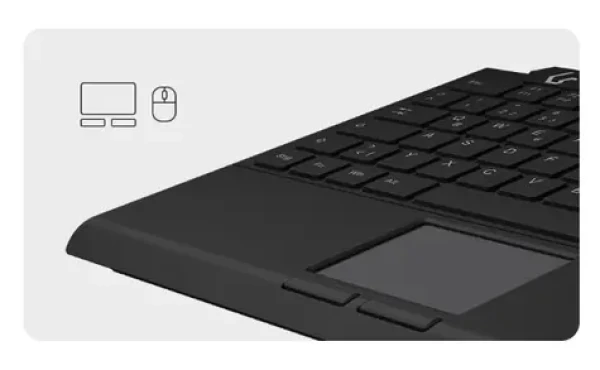 Keysonic KSK-5210ELU čierna / Mini klávesnica / Touchpad / USB / LED podsvietenie / DE (60948)