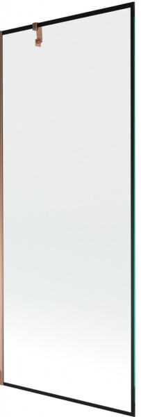 MEXEN/S - Next vaňová zástena FIX 80 x 150, čierna dekor, růžové zlato 895-080-000-00-70-60