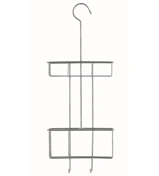 Compacto Keep Dvojitý závesný košík do sprchy s háčikom chróm / 22.4 x 8.5 x v. 59 cm (3370910101218)