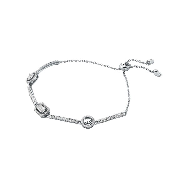 Michael Kors Nežný strieborný náramok so zirkónmi Brilliance Kors MKC1715CZ040