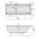 POLYSAN - CLEO obdĺžniková vaňa 160x75x48cm, biela 93611