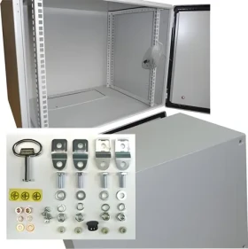 Opticord OCRACK / Vonkajší nástenný rozvádzač / 19" / 6U / 400 mm / IP55 / plechové dvere (9051)