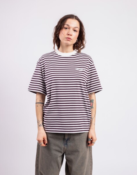 Carhartt WIP W' S/S Ezra T-Shirt Ezra Stripe, Cozy Purple S