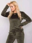 Dámska velúrová súprava plus size khaki farbe (6085) odstíny zelené