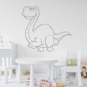 Veselá Stena Samolepka Brontosaurus Farba: šedá, Veľkosť: 40 x 38 cm
