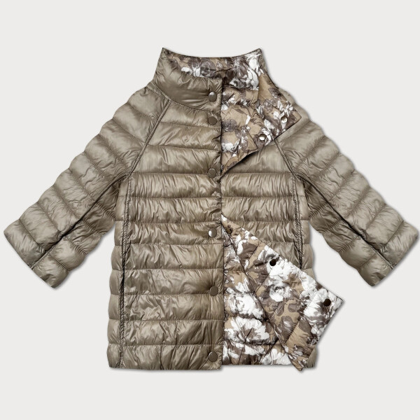 Dámska obojstranná kvetinová bunda s 3/4 rukávmi Minority Beige (M23-7009-62) odstíny béžové S (36)