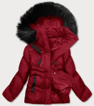 Dámska červená zimná bunda s kapucňou (5M738-270) odstíny červené L (40)