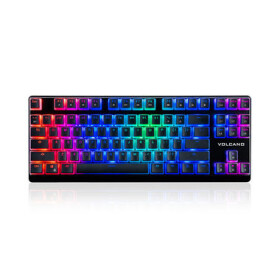 MODECOM Volcano LANPARTY RGB PUDDING čierna / Mechanická herná TKL klávesnica / OUTEMU Blue / RGB / USB / US layout (K-MC-LANPARTY-U-RGB-BLUE-PUDD)