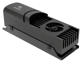 Akasa Gecko Pro LX čierna / Chladič M.2 SSD / aktívny PWM / NVMe PCIe 5.0 / M.2 2280 / TDP 250W (A-M2HS04-BK)